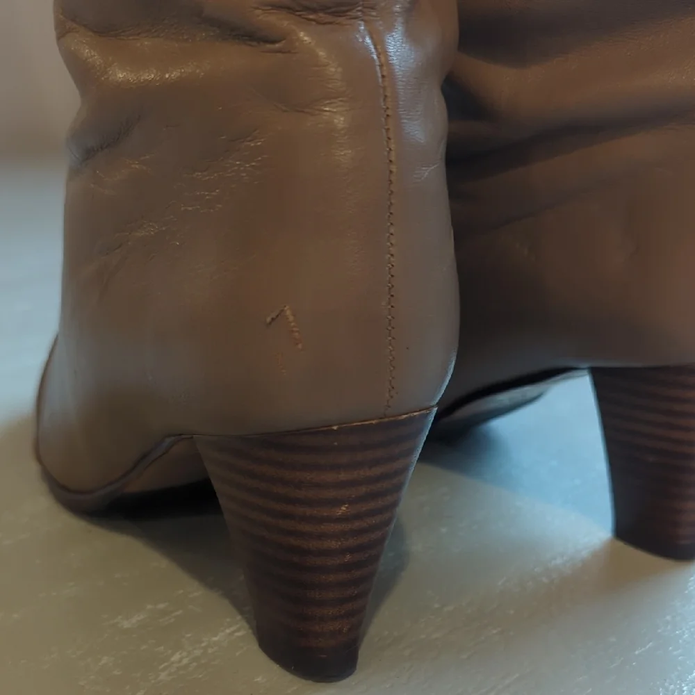 Vintage Golo Leather Boots Heeled Tall Tan size‎ 5.5
